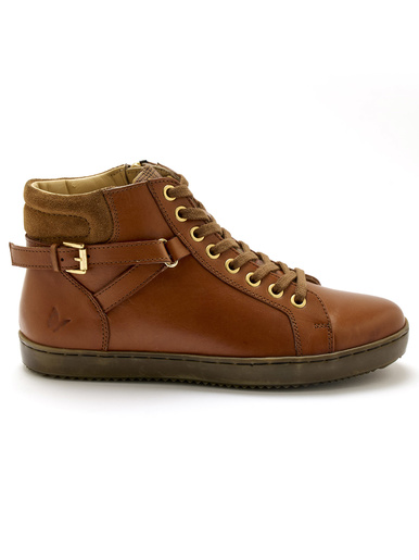 Sneakers montantes avec zip et lacets