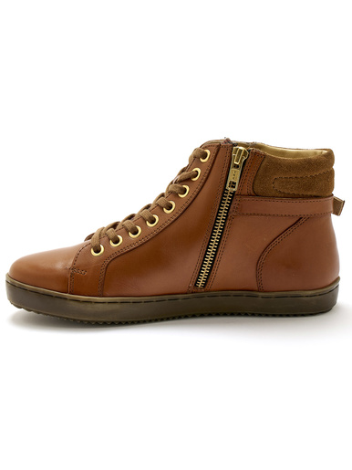 Sneakers montantes avec zip et lacets