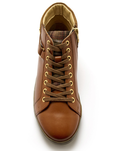 Sneakers montantes avec zip et lacets