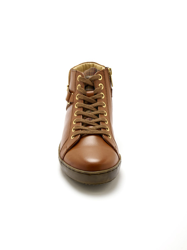 Sneakers montantes avec zip et lacets