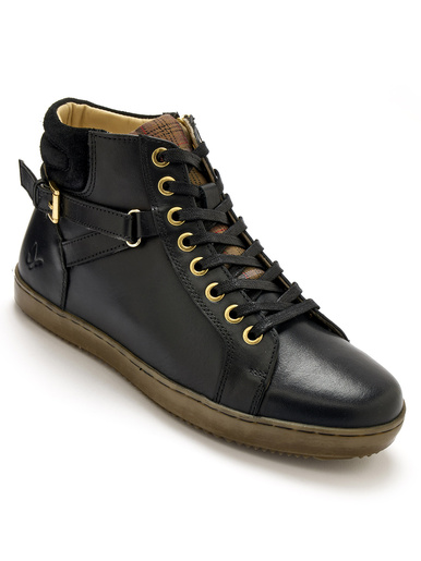 Sneakers montantes avec zip et lacets - Pédiconfort - Noir