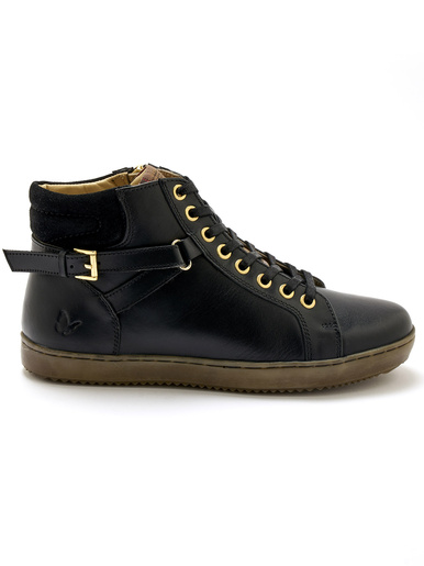 Sneakers montantes avec zip et lacets - Pédiconfort - Noir