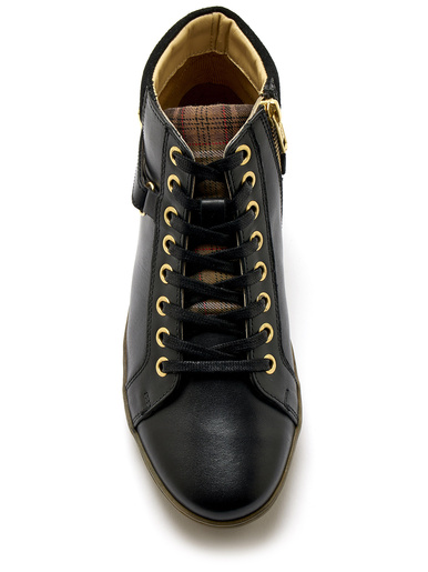Sneakers montantes avec zip et lacets - Pédiconfort - Noir