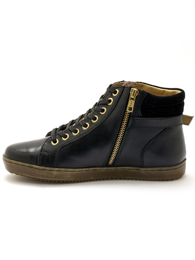 Sneakers montantes avec zip et lacets - Pédiconfort - Noir
