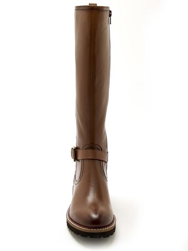 Bottes tout cuir zip et élastiques