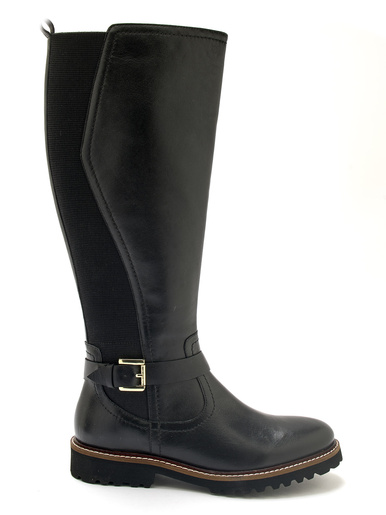 Bottes tout cuir zip et élastiques