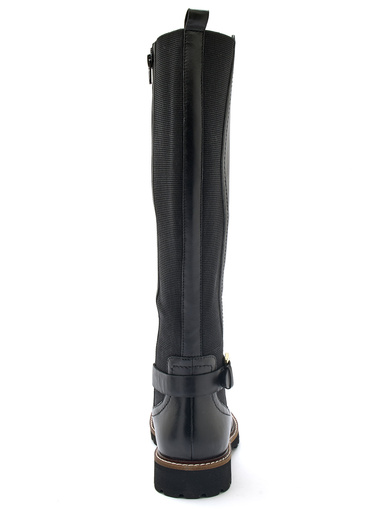 Bottes tout cuir zip et élastiques