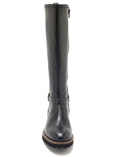 Bottes tout cuir zip et élastiques