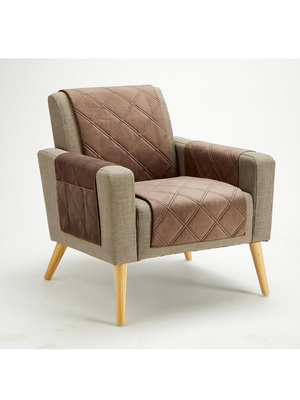 Protège-fauteuil en velours matelassé