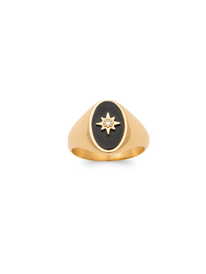 Bague agate noire