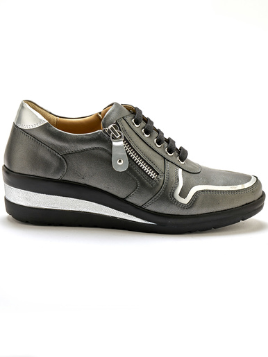 Derbies détails métallisés zip et lacets