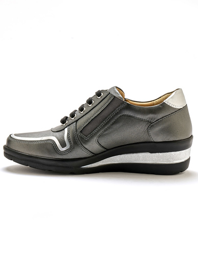 Derbies détails métallisés zip et lacets