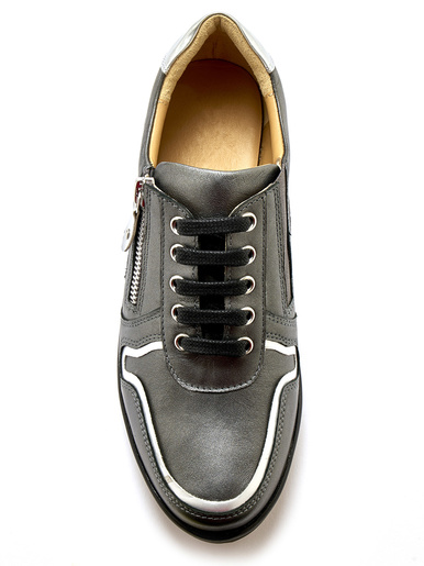 Derbies détails métallisés zip et lacets