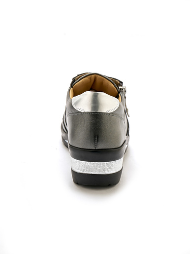 Derbies détails métallisés zip et lacets
