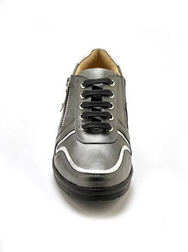 Derbies détails métallisés zip et lacets
