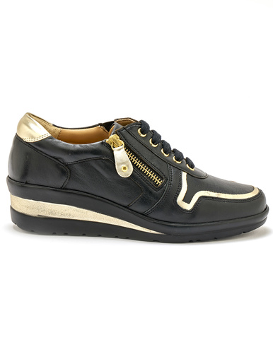 Derbies détails métallisés zip et lacets
