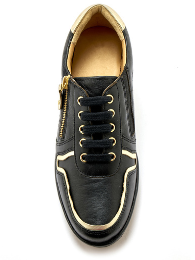 Derbies détails métallisés zip et lacets