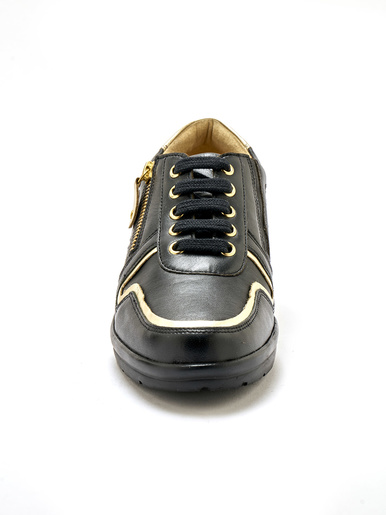 Derbies détails métallisés zip et lacets