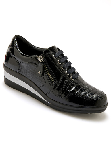 Derbies détails métallisés zip et lacets