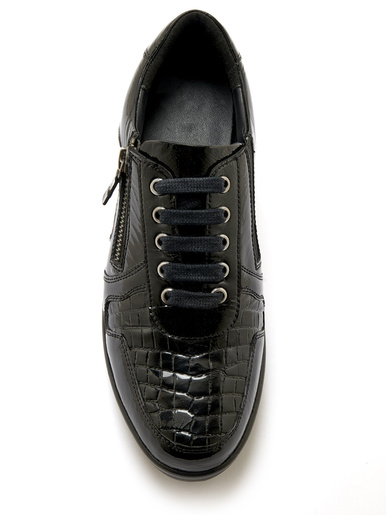 Derbies détails métallisés zip et lacets