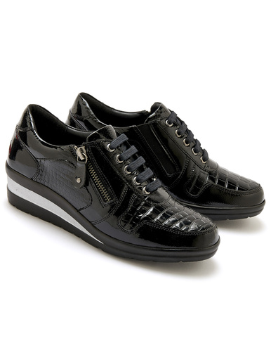 Derbies détails métallisés zip et lacets