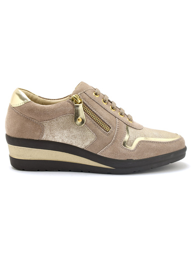Derbies détails métallisés zip et lacets