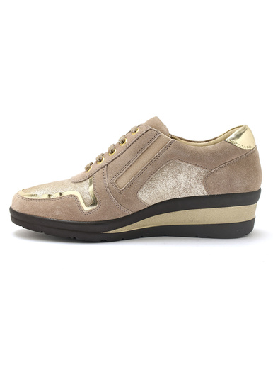 Derbies détails métallisés zip et lacets