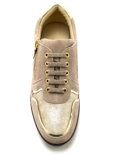 Derbies détails métallisés zip et lacets