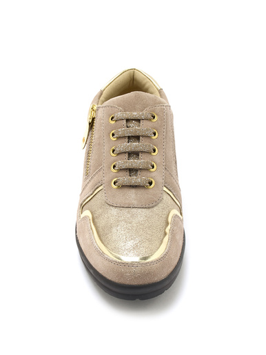 Derbies détails métallisés zip et lacets