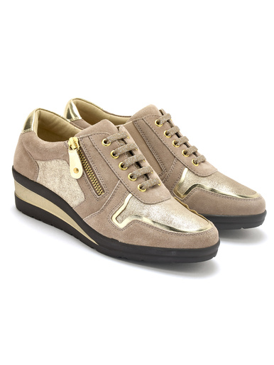 Derbies détails métallisés zip et lacets