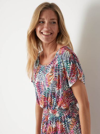 Robe encolure bateau en maille fluide