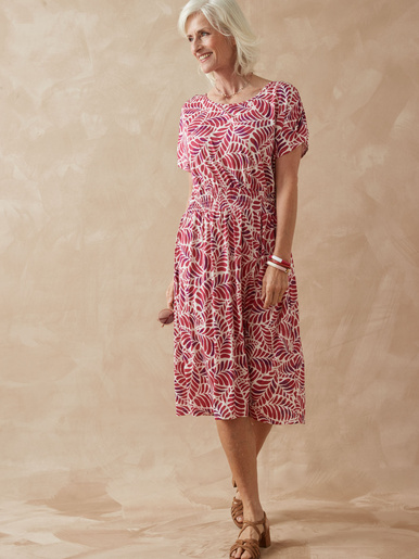 Robe encolure bateau en maille fluide