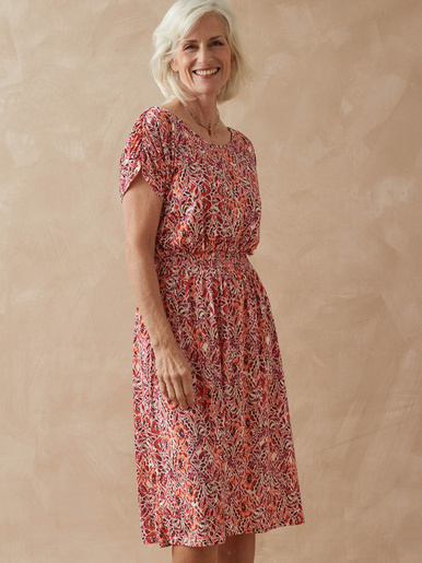 Robe encolure bateau en maille fluide