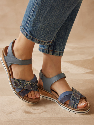 Sandales compensées double scratch