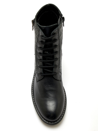 Bottines avec zip et lacets