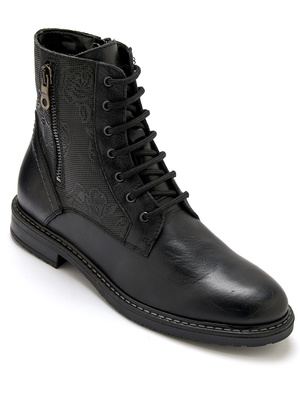 Bottines avec zip et lacets