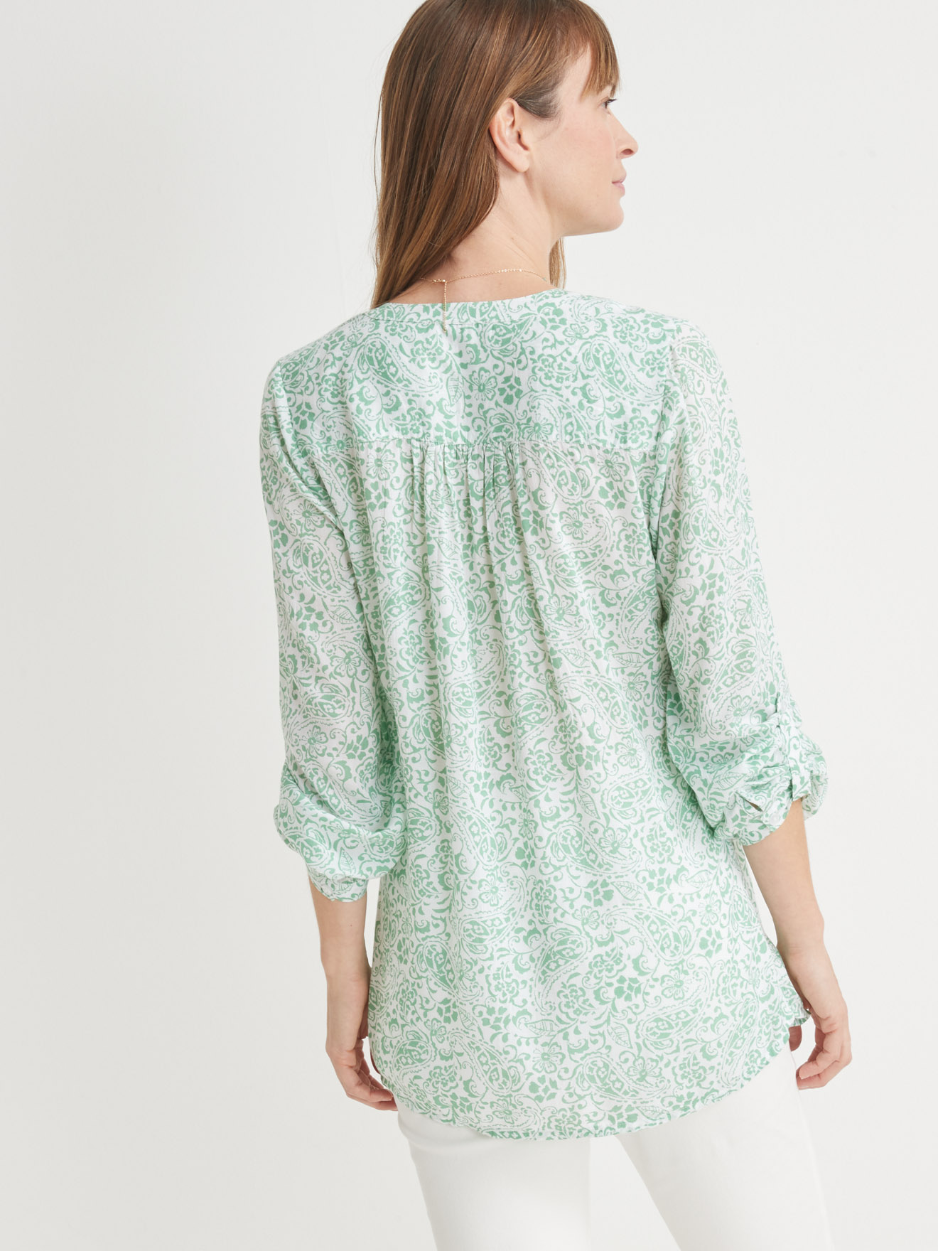 Blouse manches courtes crêpe blanc nacré balsamik t 54