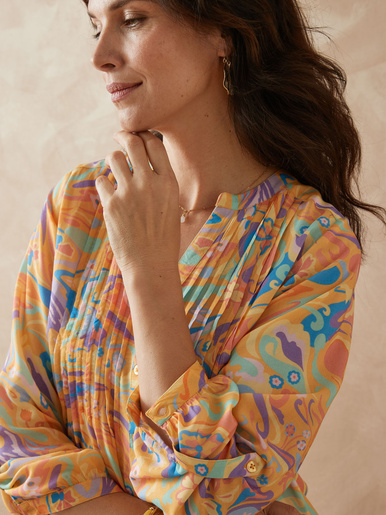 Chemisier tunique à petits plis