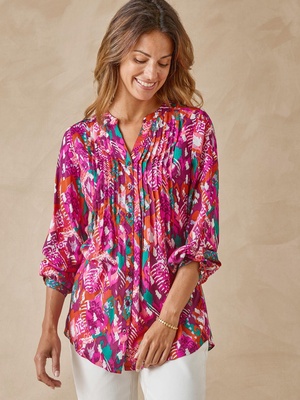 Chemisier tunique à petits plis