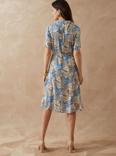 Robe col tailleur manches courtes