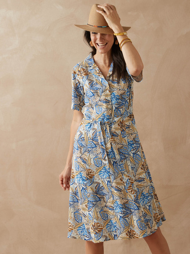 Robe col tailleur manches courtes