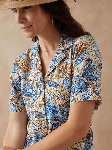 Robe col tailleur manches courtes