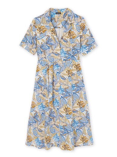 Robe col tailleur manches courtes