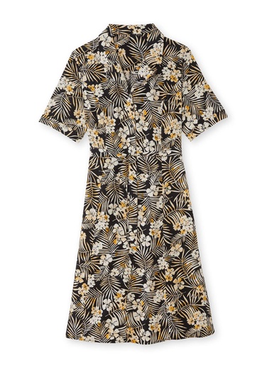 Robe col tailleur manches courtes