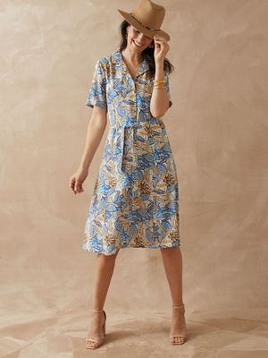 Robe col tailleur manches courtes