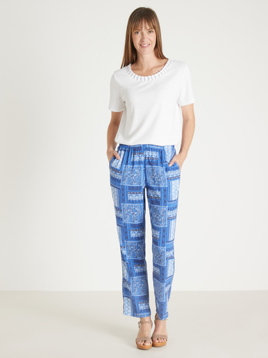 Pantalon fluide entièrement élastiqué