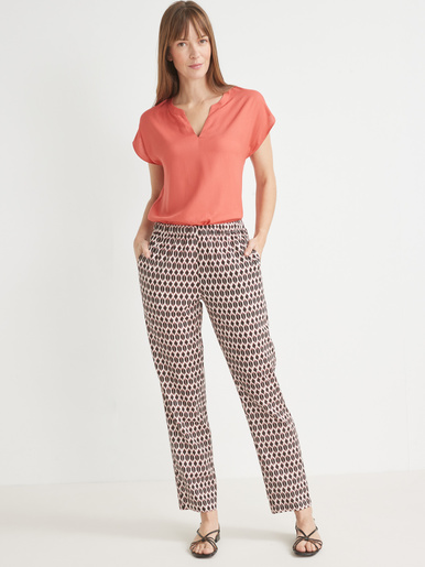 Pantalon fluide entièrement élastiqué