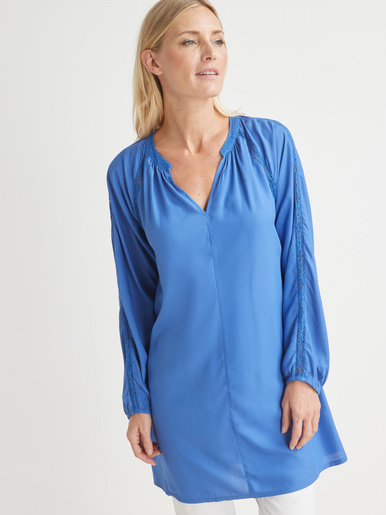 Tunique longue fluide - Daxon - Bleu