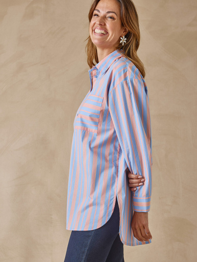 Chemisier long pur coton