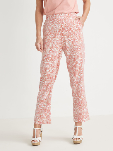 Pantalon fluide élastiqué - Daxon - Imprimé blush